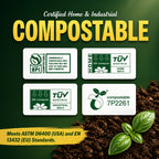 13 Gallon Compostable Trash Bags with Drawstring, 30 Count