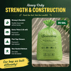 30-35 Gallon Compostable Trash Bags, Heavy Duty 1.6 Mil, 20 Count