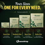Compostable Food Storage Bags Variety Pack, Gallon Quart Sandwich Snack, 125 Bags